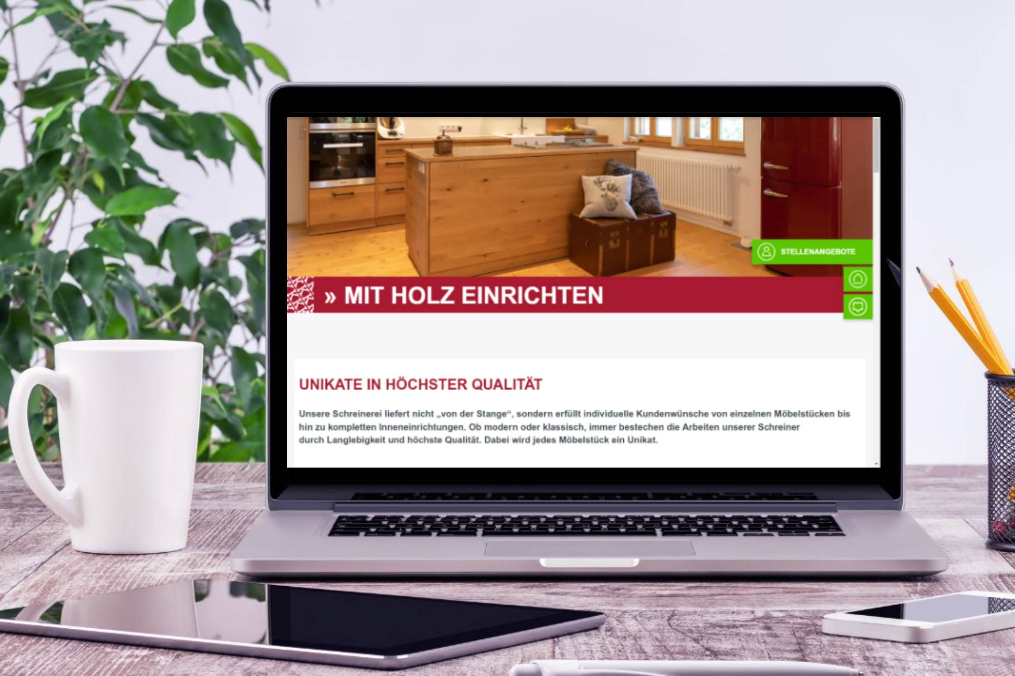 Website Erweiterung online: Mit Holz einrichten